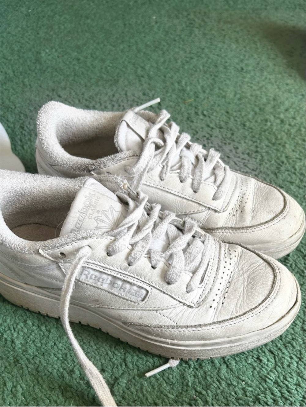 Reebok White Leather Low-Top Sneakers